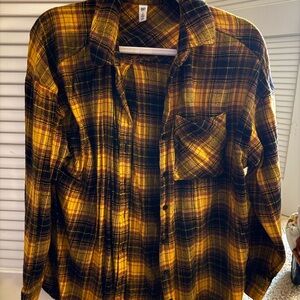 BP Yellow Plaid Button-Up Shirt